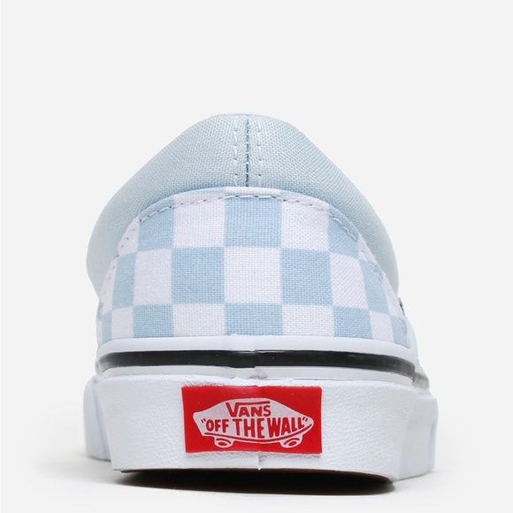 Size 6 Vans women’s classic slip on checkerboard baby blue - Picture 5 of 6